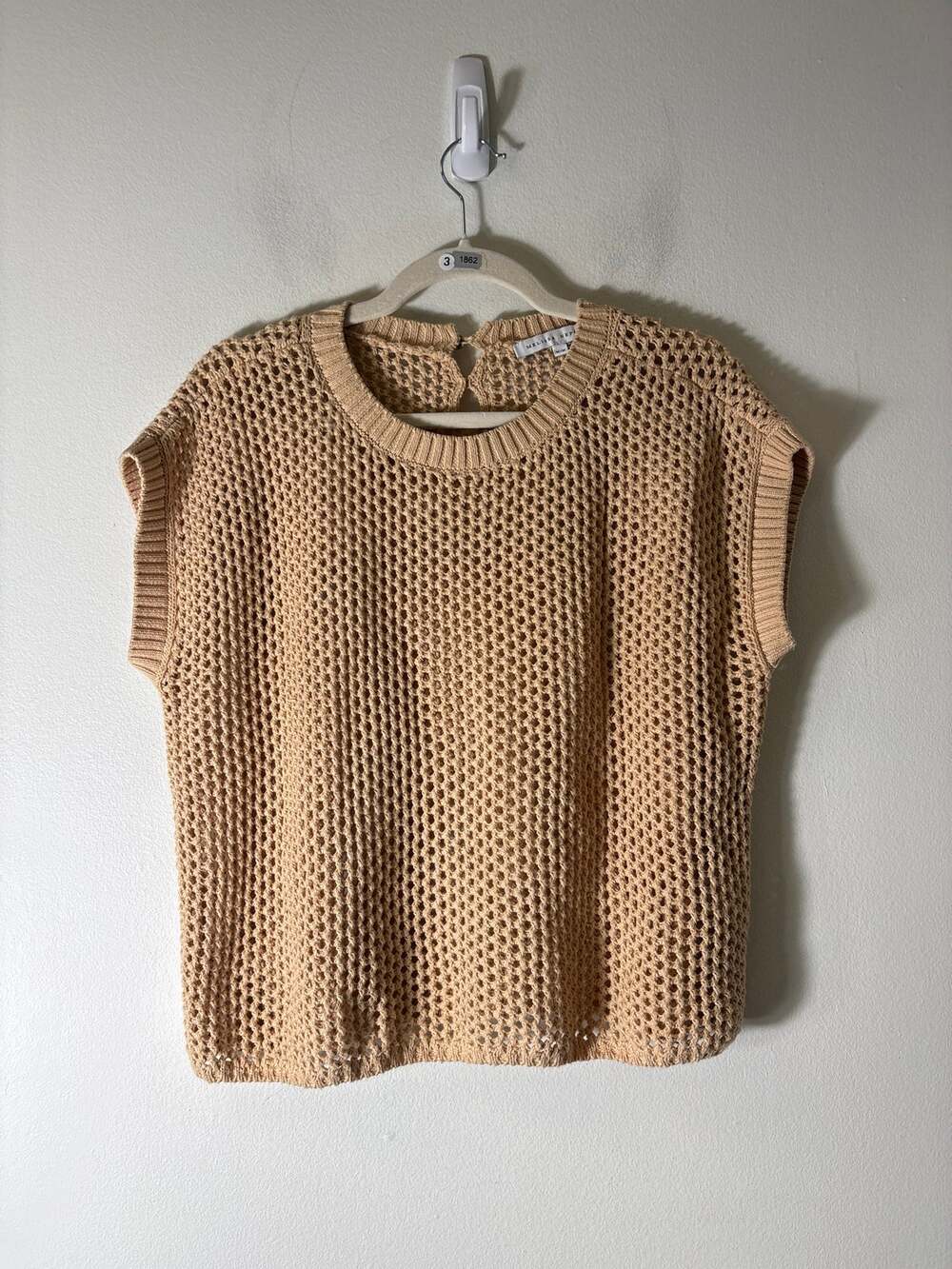 Melissa Nepton Camel Cap Sleeve Nolan Sweater Sz M